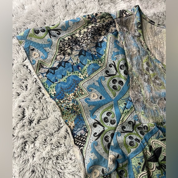 One World Boho V Neck Pattern With Lace top Neckline 2x - Picture 6 of 8